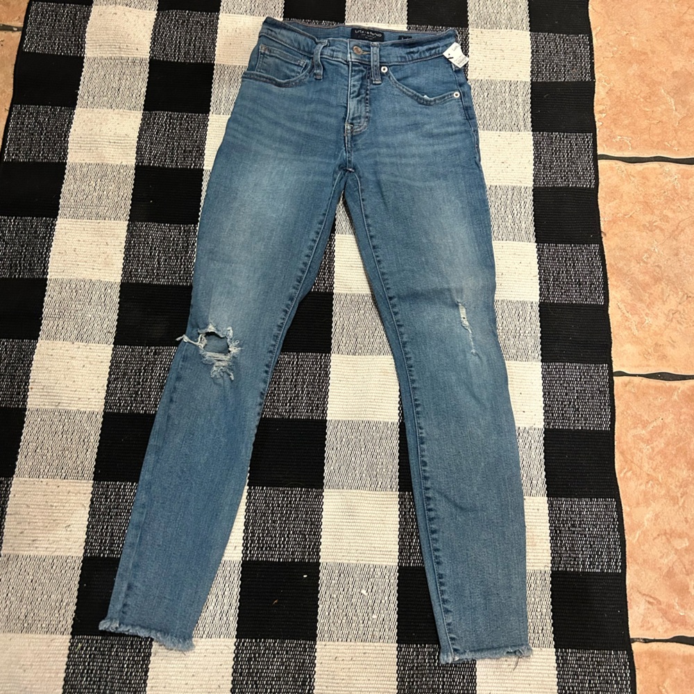 Lucky Brand Women's Distressed Blue Skinny Jeans